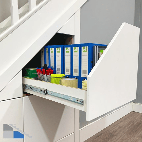 Under Stair Storage for Your Home Office Supplies
